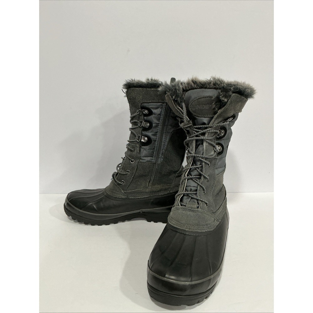 Lands End Gray Squall Snow Pack Mid Calf Winter Boots, Size Womens 7.5B, 511644